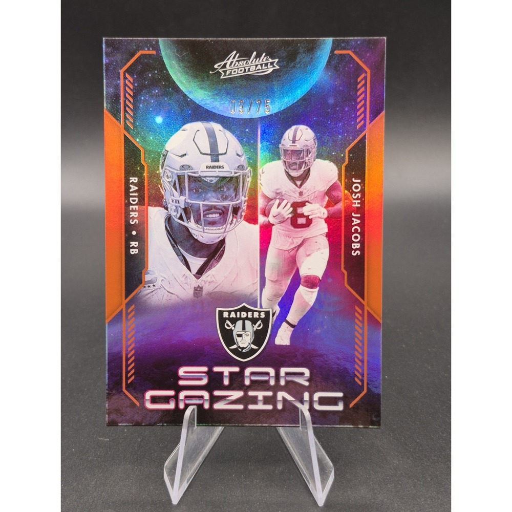 2023 Panini Absolute Josh Jacobs #SG-11 Star Gazing Orange /75 Packers Raiders